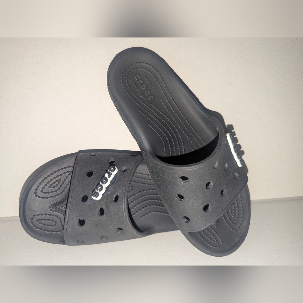 Crocs Black Slide Sandals - Picture 6 of 8
